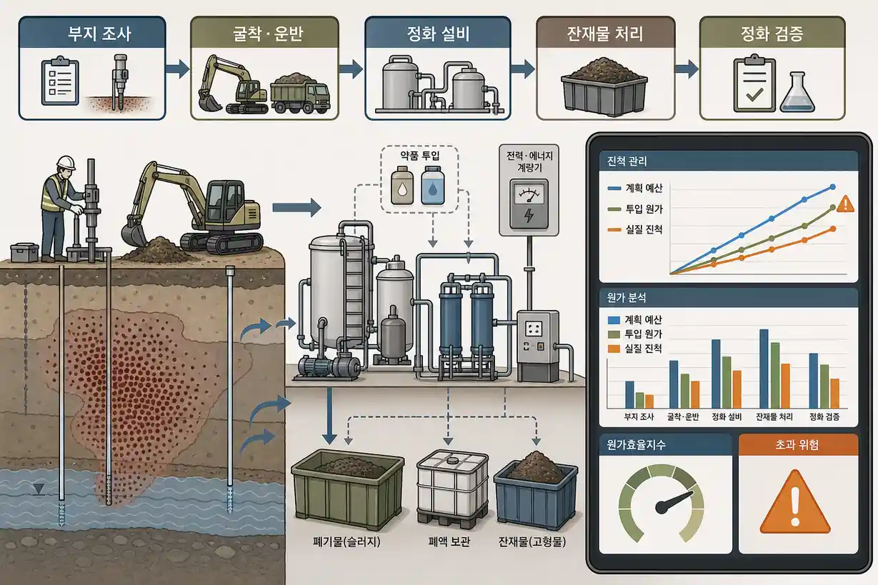 토양오염 복원 현장 비용 관리 내역 체계 및 통제 프레임워크