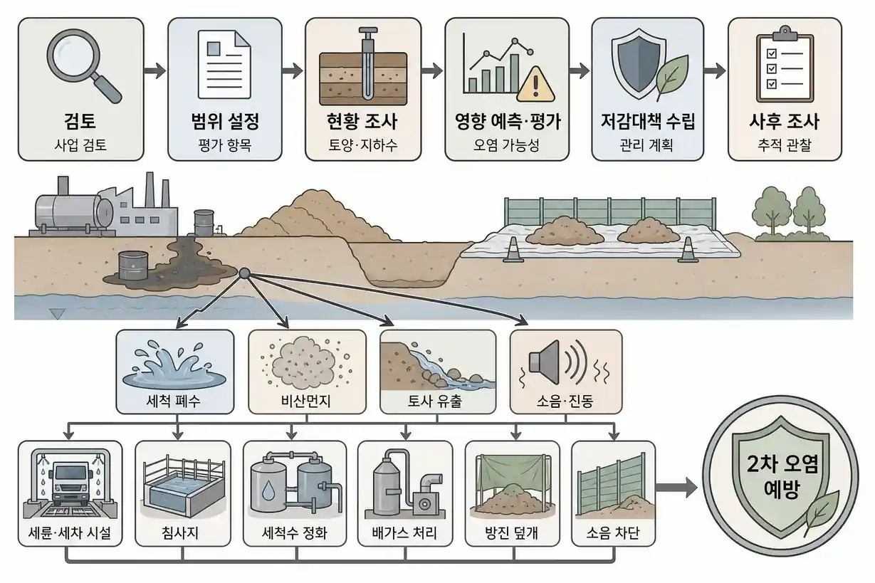 토양오염 복원 환경영향평가 절차 및 평가 항목