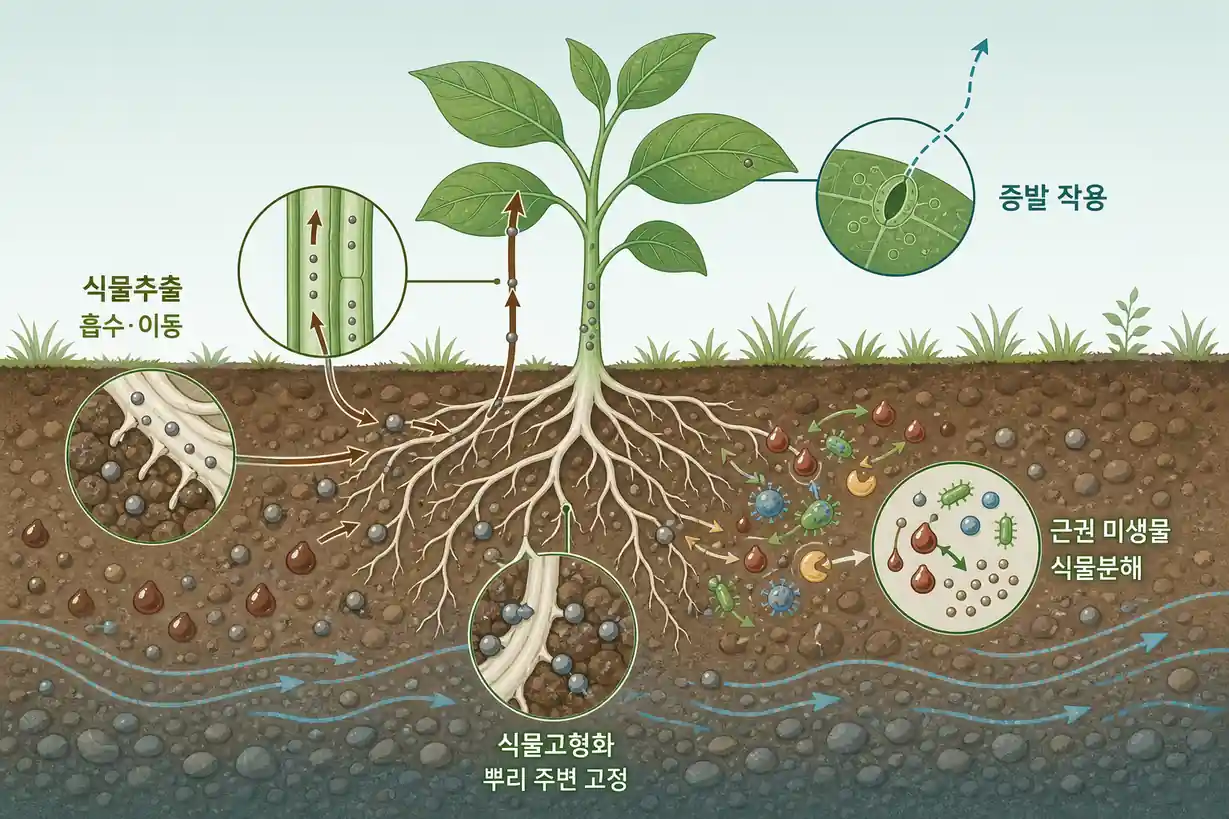 토양오염 복원기술 식물추출 고형화 분해