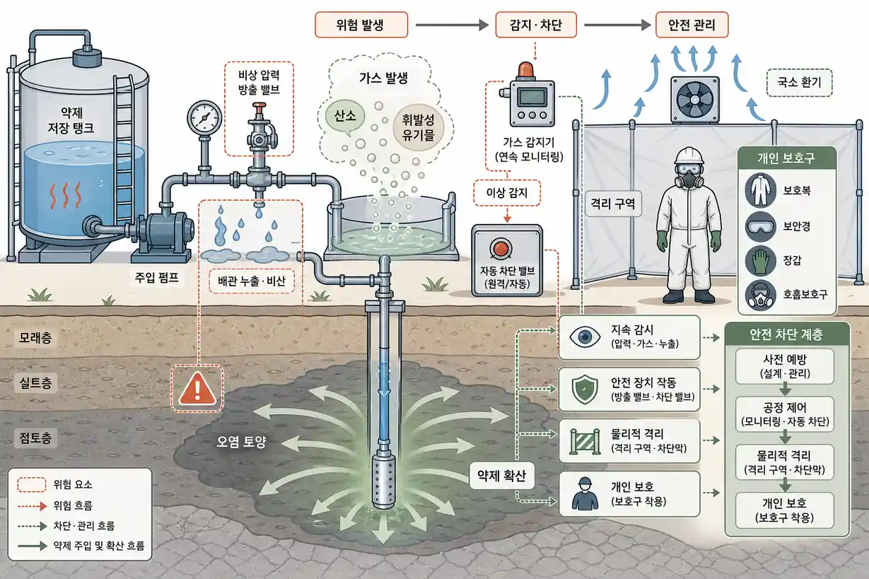 토양오염 화학적 정화 위험요인 및 현장 안전관리