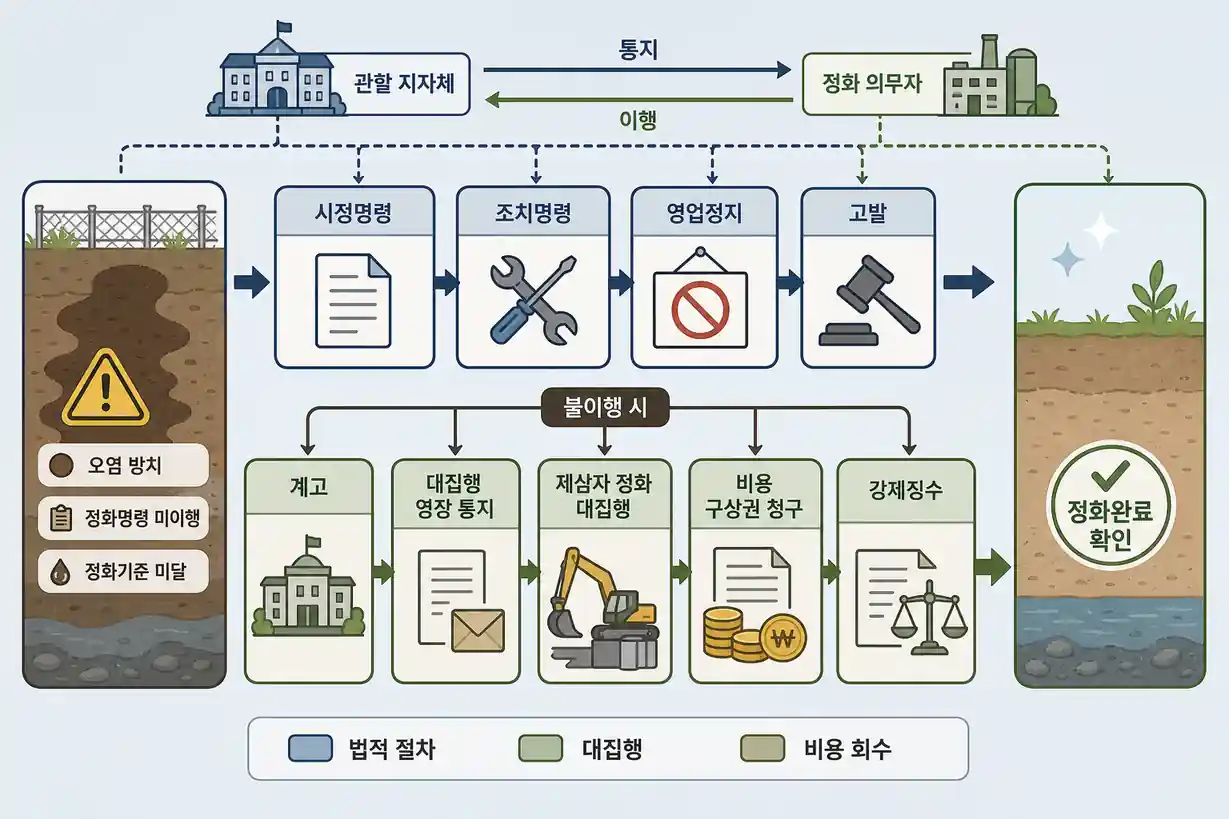 토양환경보전법 위반 시 행정 조치 체계 및 처분 절차