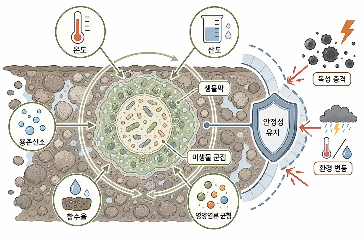 생물학적 토양오염 정화 안정성 유지