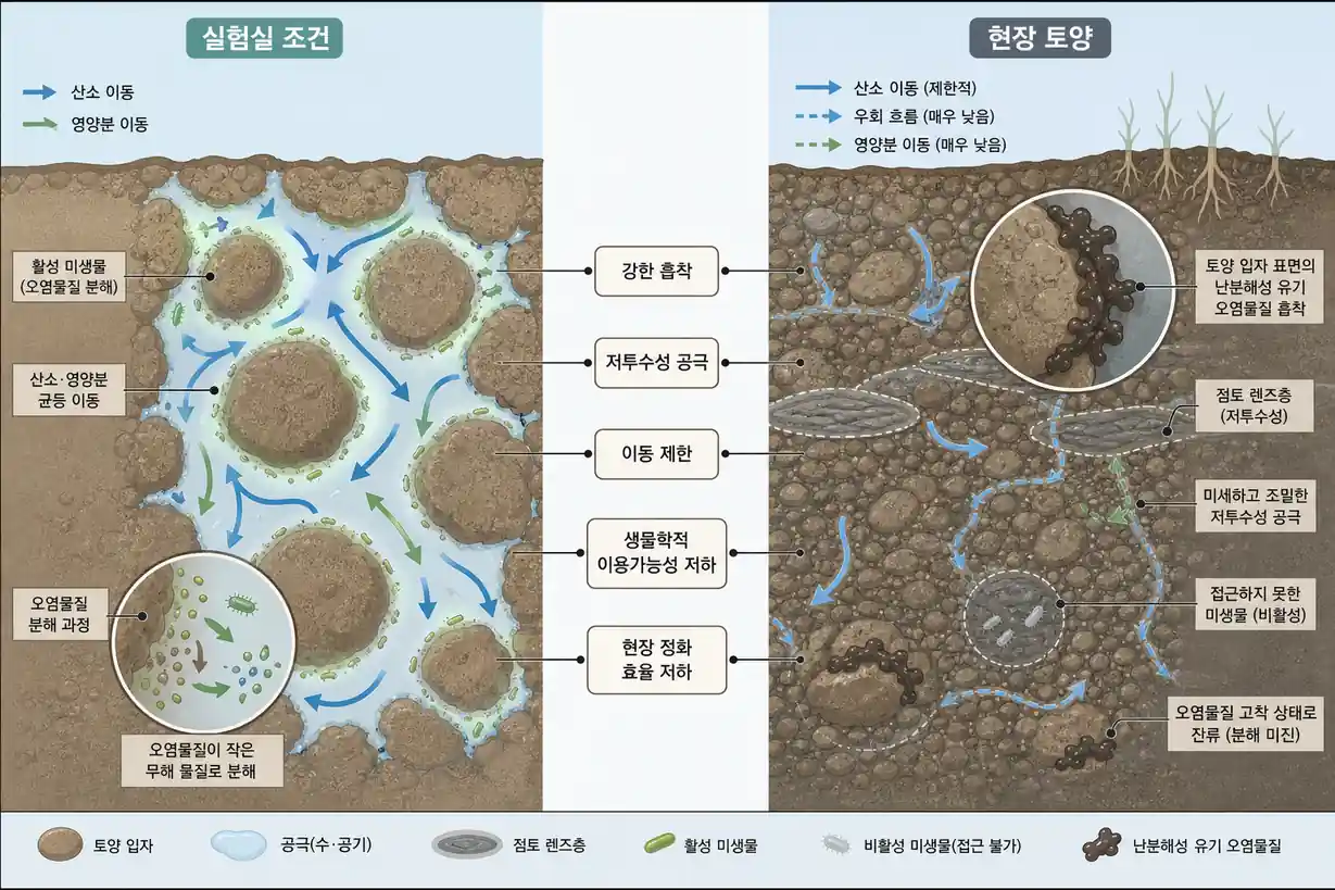 생물학적 토양오염 정화 현장 적용 한계