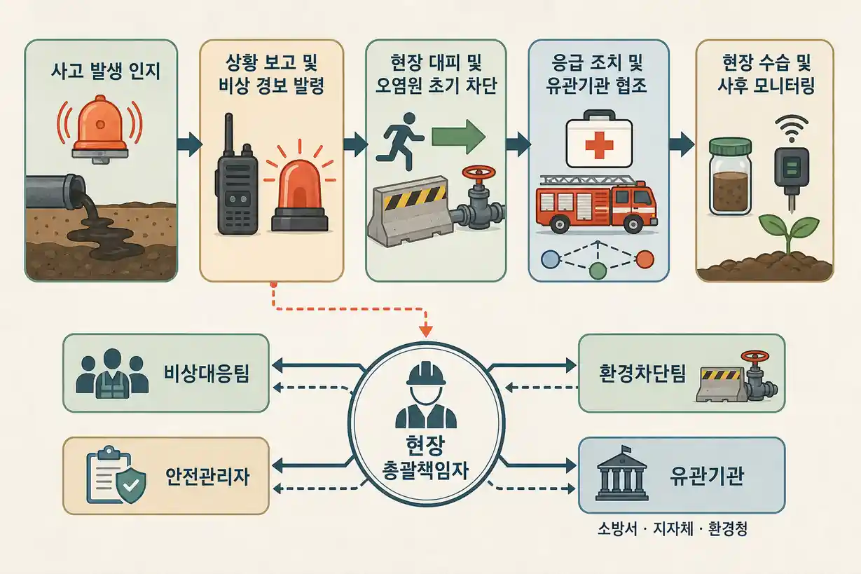 토양오염 복원 현장 비상대응계획 수립 및 단계별 사고 대응