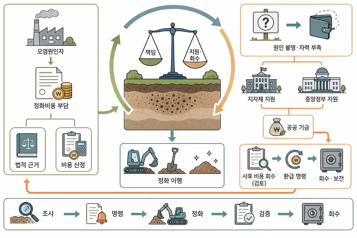 토양오염 정화 비용 부담 원칙 및 오염원인자 책임