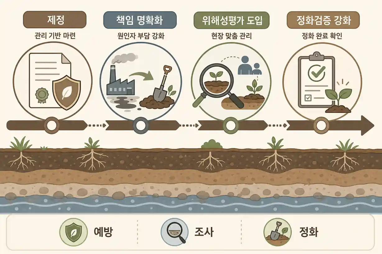 토양환경보전법 주요 개정 연혁 및 토양오염 관리 체계 변화