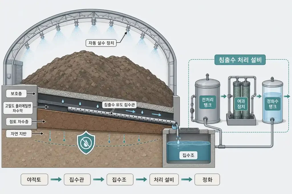 오염 토양 야적장 침출수 처리