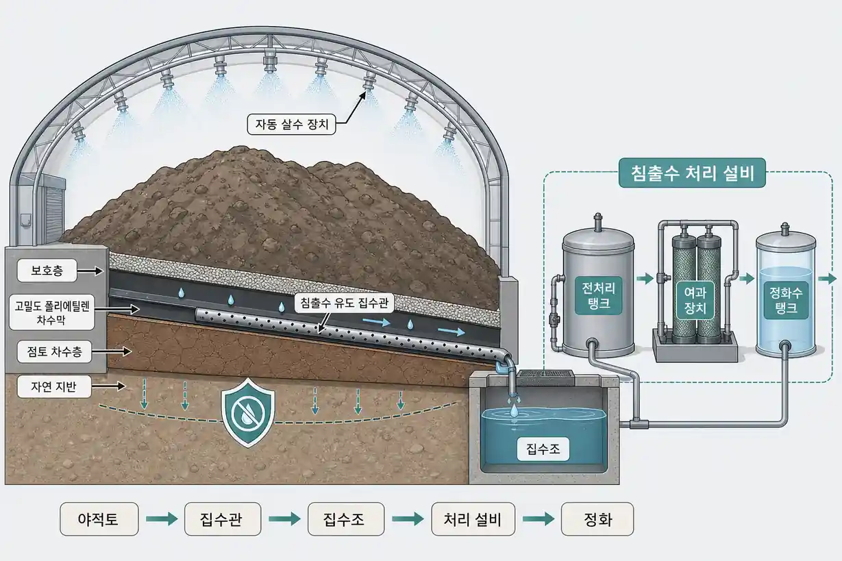 오염 토양 야적장 침출수 처리
