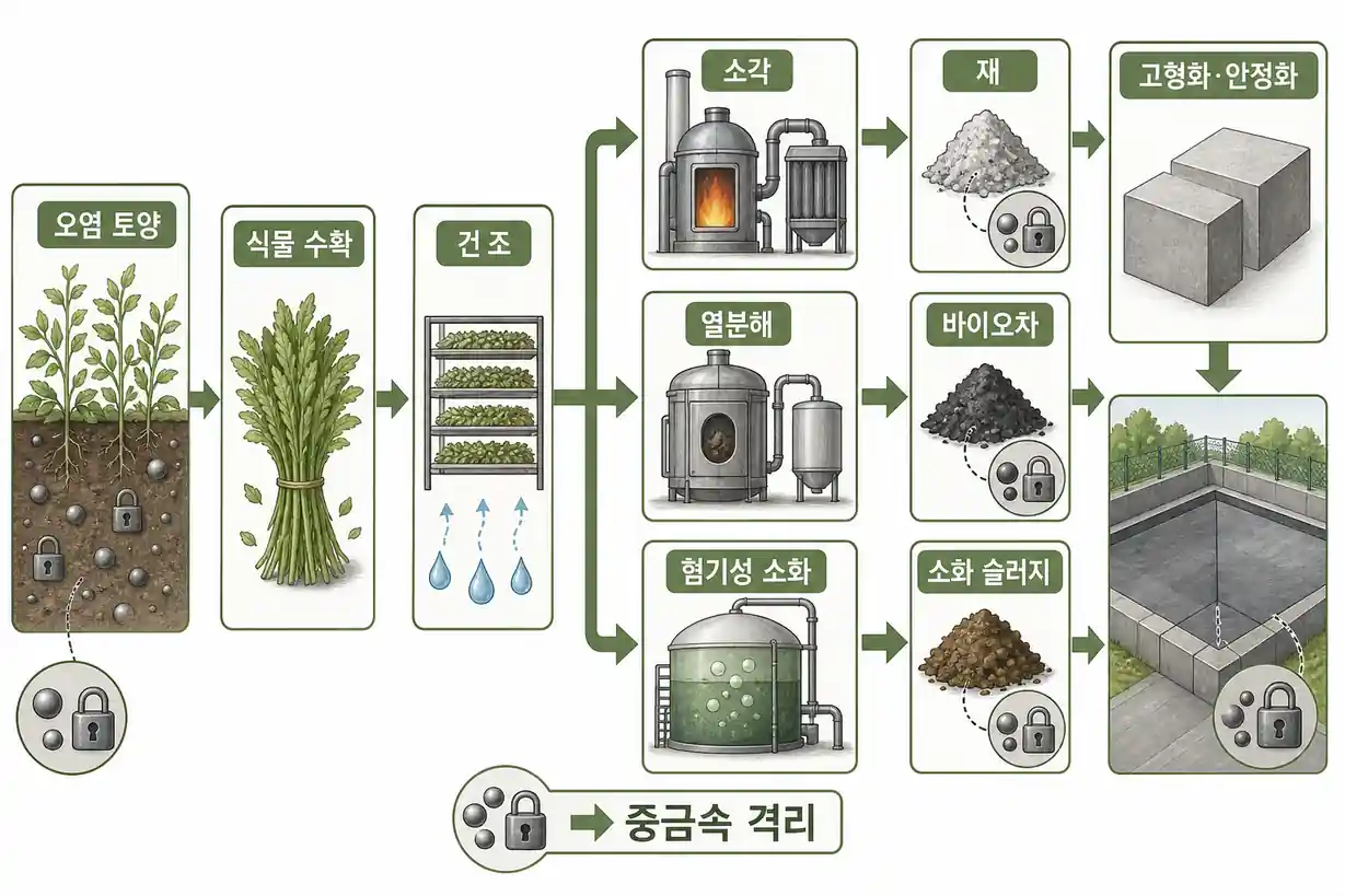 중금속 고축적 식물 토양오염 정화 및 열분해 소각