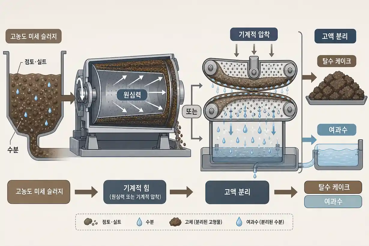 토양오염 복원 미세 슬러지 기계적 탈수 장비