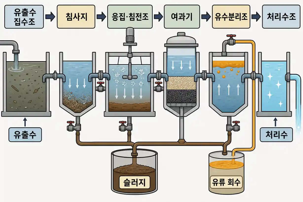 토양오염 복원 유출수 처리 가설 시설