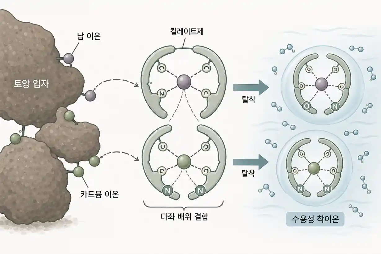 토양오염 복원기술 킬레이트제 중금속 착이온 형성