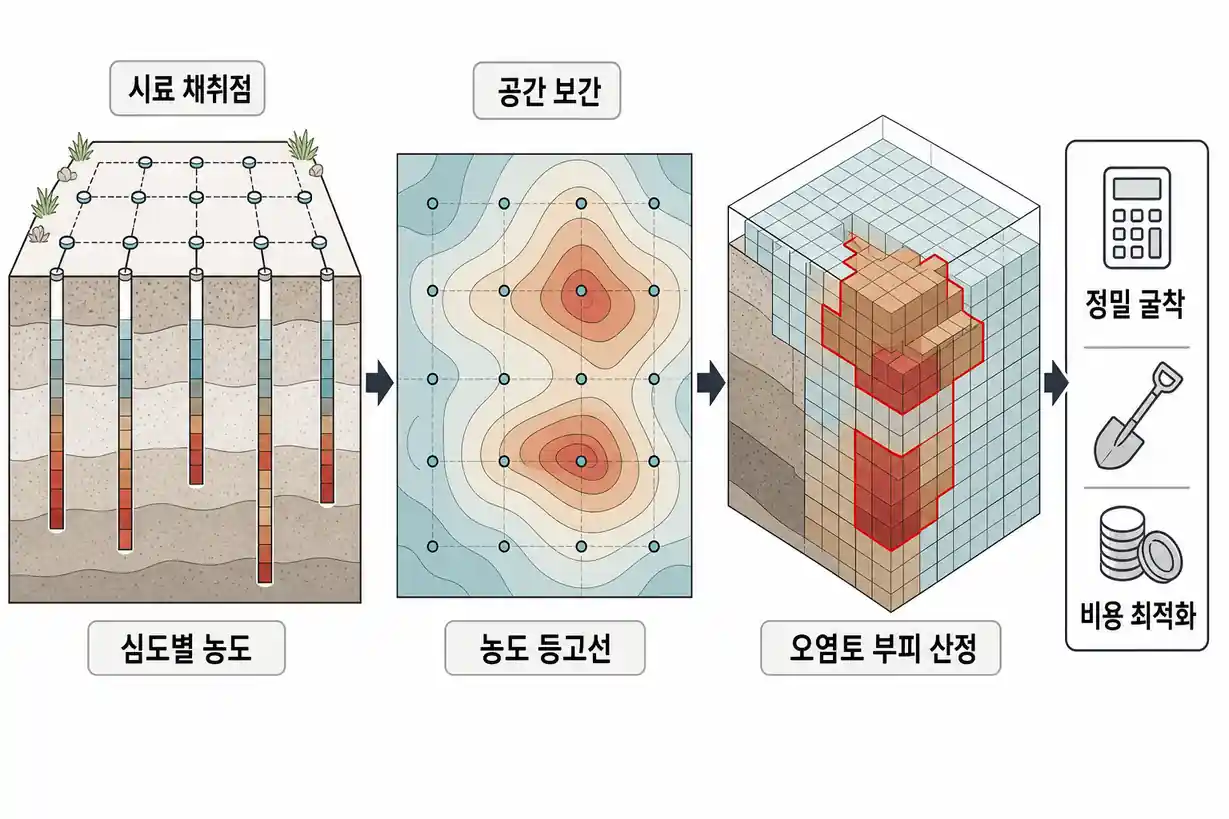 토양오염 시료 채취 데이터 기반 공간 보간법