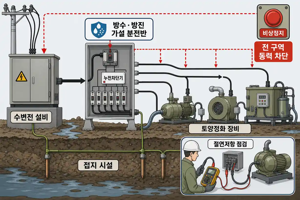 토양오염 정화 현장 가설 전기