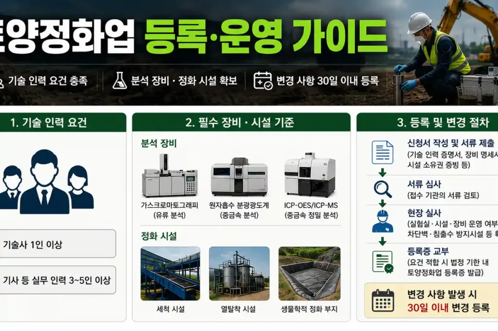토양정화업 등록기준 및 운영 가이드