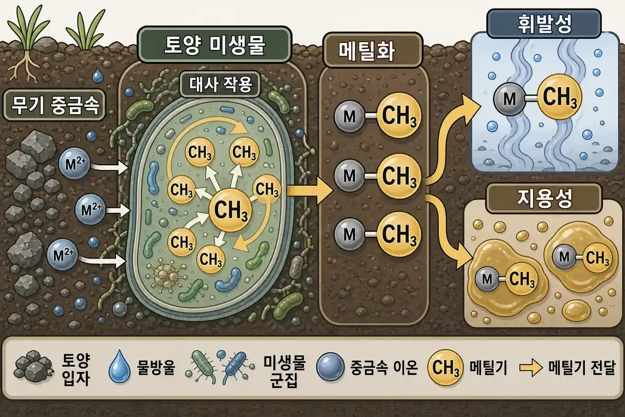 토양 미생물 중금속 메틸화 반응 전환 메커니즘