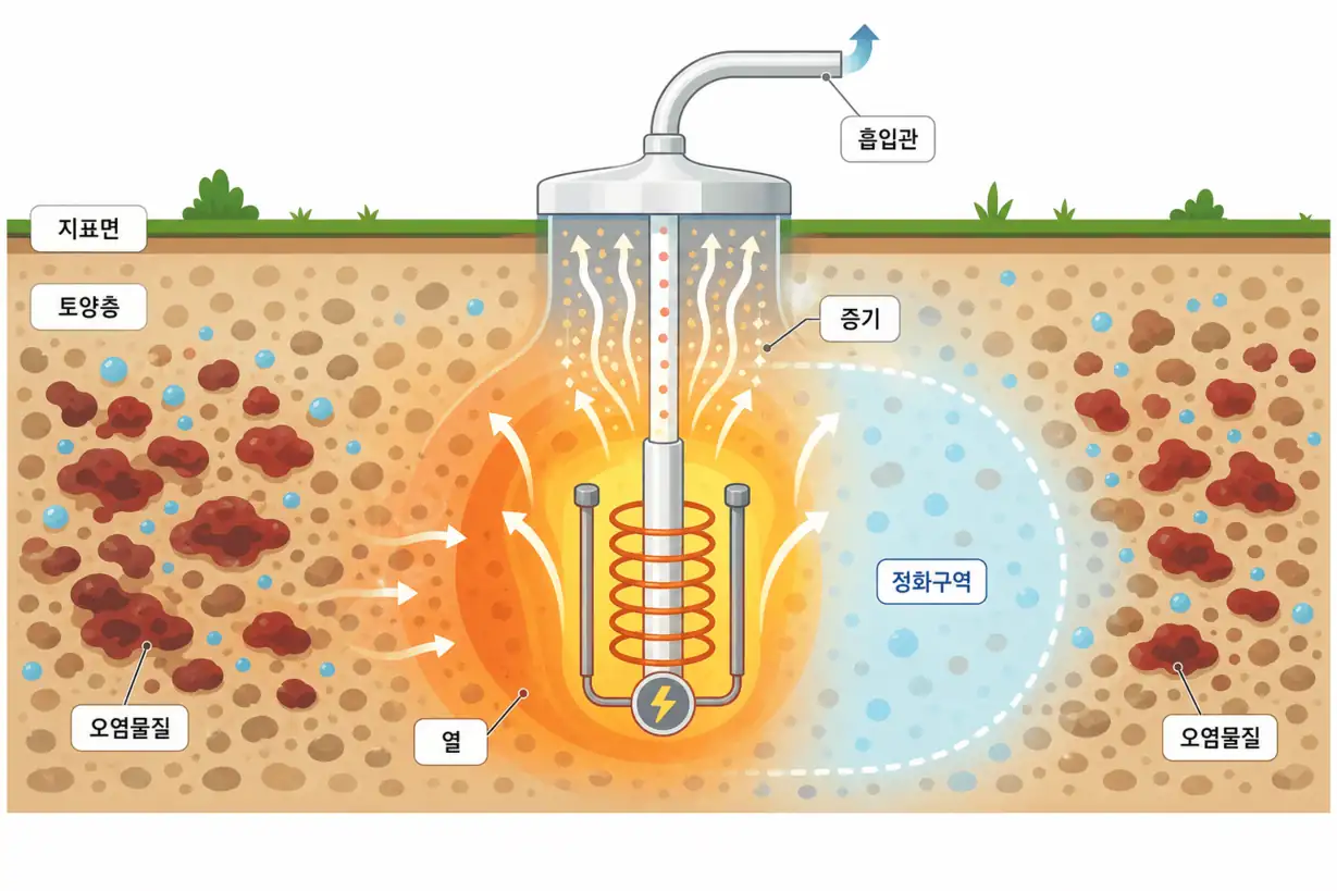 토양오염 복원 고주파 유도가열 지중 열탈착 기술