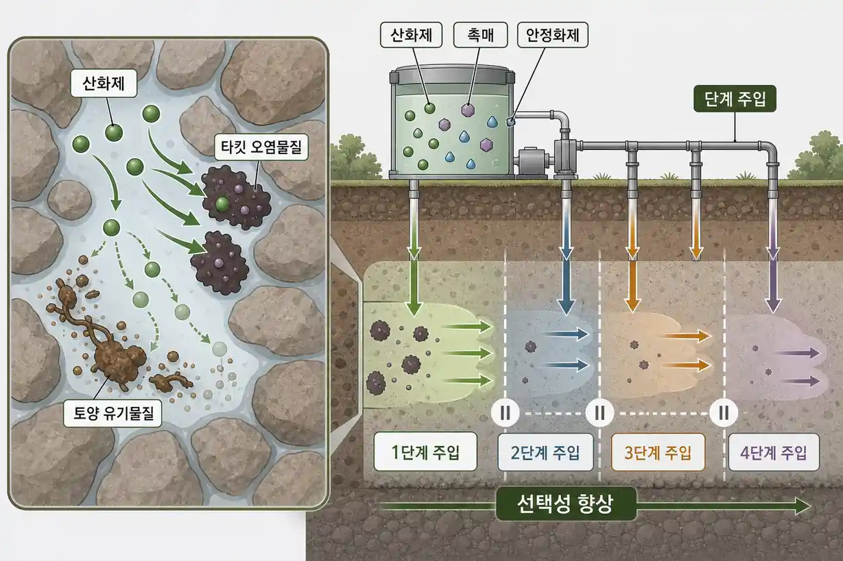 토양오염 복원 화학적 산화공법 유기물질