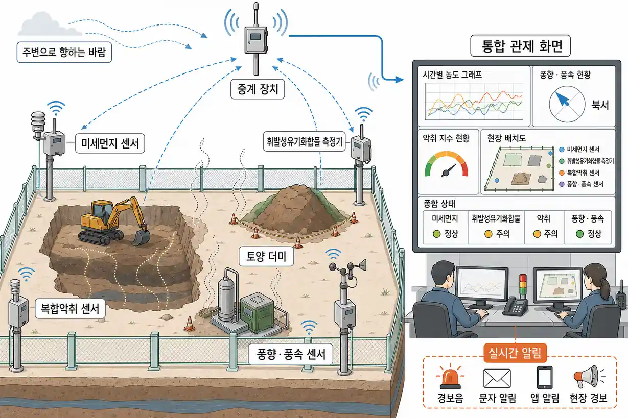 토양오염 복원현장 대기질 모니터링 시스템
