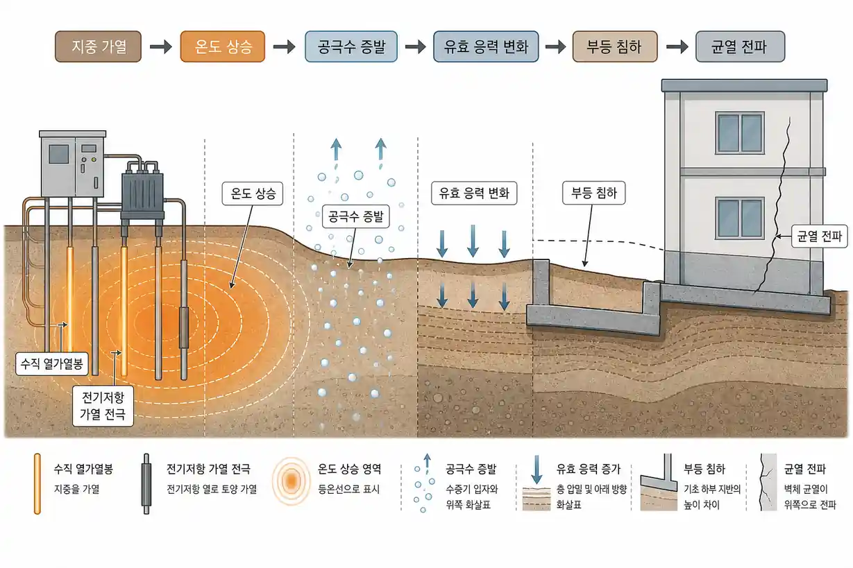 토양오염 열적 복원 시 구조물 변형 방지