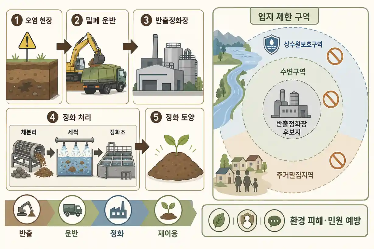 오염토양 반출정화장 입지 선정 기준 및 개념